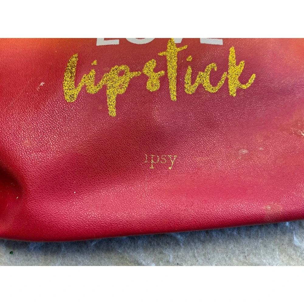 Ipsy Makeup Bag Peace Love Lipstick Ombre Sunset Tassel Small Cosmetic Pouch